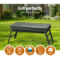 Charcoal BBQ Grill Smoker Portable Barbecue Outdoor Foldable Camping Kings Warehouse 