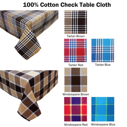 Check Table Cloth Tartan Brown 180 x 180 cm Home & Garden Kings Warehouse 