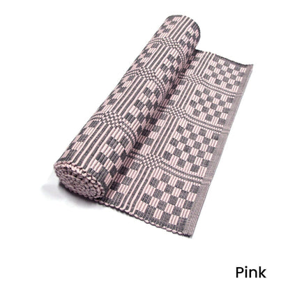 Checkered Cotton Ribbed Table Runner 33 x 150 cm Pink Home & Garden Kings Warehouse 
