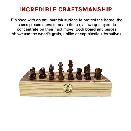 Chess Board Games Folding Large Chess Wooden Chessboard Set Wood Toy Gift Gift & Novelty Kings Warehouse 