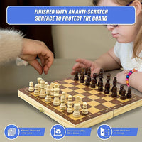 Chess Board Games Folding Large Chess Wooden Chessboard Set Wood Toy Gift Gift & Novelty Kings Warehouse 