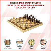 Chess Board Games Folding Large Chess Wooden Chessboard Set Wood Toy Gift Gift & Novelty Kings Warehouse 