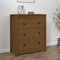 Chested Drawers Honey Brown 70x35x80 cm Solid Wood Pine