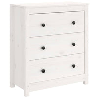 Chested Drawers White 70x35x80 cm Solid Wood Pine bedroom furniture Kings Warehouse 