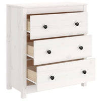 Chested Drawers White 70x35x80 cm Solid Wood Pine bedroom furniture Kings Warehouse 
