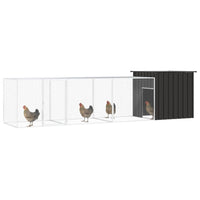 Chicken Cage Anthracite 400x91x100 cm Galvanised Steel Kings Warehouse 