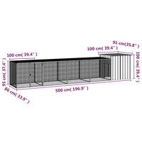 Chicken Cage Anthracite 500x91x100 cm Galvanised Steel Kings Warehouse 