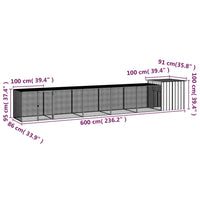 Chicken Cage Anthracite 600x91x100 cm Galvanised Steel Kings Warehouse 