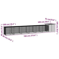 Chicken Cage Anthracite 700x91x100 cm Galvanised Steel Kings Warehouse 