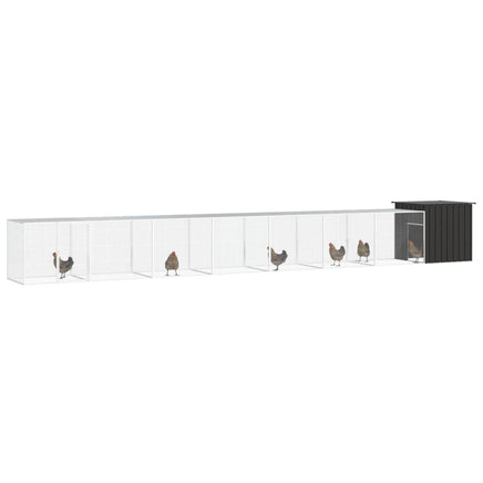 Chicken Cage Anthracite 800x91x100 cm Galvanised Steel Kings Warehouse 