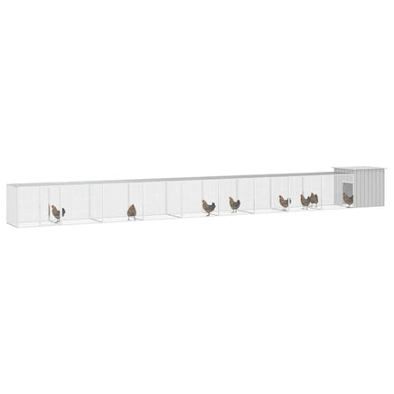 Chicken Cage Grey 1000x91x100 cm Galvanised Steel Kings Warehouse 