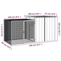 Chicken Cage Grey 200x91x100 cm Galvanised Steel Kings Warehouse 