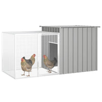 Chicken Cage Grey 200x91x100 cm Galvanised Steel Kings Warehouse 