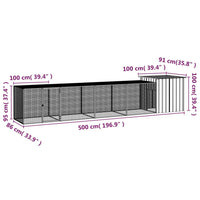 Chicken Cage Grey 500x91x100 cm Galvanised Steel Kings Warehouse 
