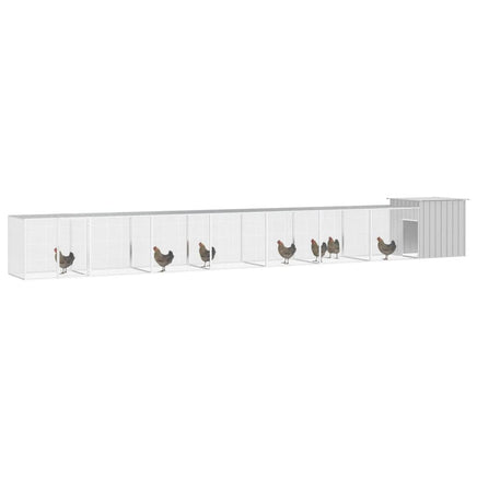 Chicken Cage Grey 700x91x100 cm Galvanised Steel Kings Warehouse 