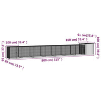 Chicken Cage Grey 800x91x100 cm Galvanised Steel Kings Warehouse 