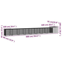 Chicken Cage Grey 900x91x100 cm Galvanised Steel Kings Warehouse 