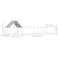Chicken Coop 8x2x2 m Galvanised Steel Kings Warehouse 