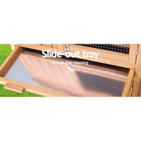 Chicken Coop Rabbit Hutch 138cm x 44cm x 85cm Large Chicken Coop House Run Cage Wooden Outdoor Pet Care Kings Warehouse 