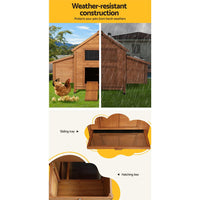 Chicken Coop Rabbit Hutch 150cm x 68cm x 96cm Large Chicken Coop House Run Cage Wooden Pet Care Kings Warehouse 