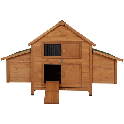Chicken Coop Rabbit Hutch 150cm x 68cm x 96cm Large Chicken Coop House Run Cage Wooden Pet Care Kings Warehouse 