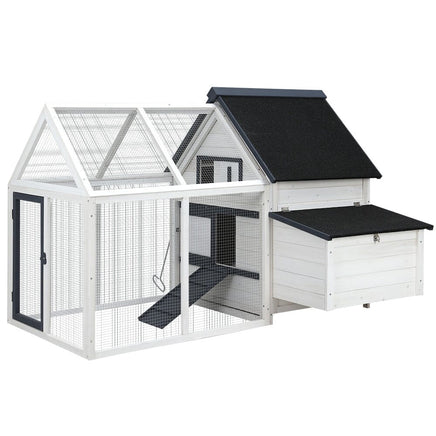 Chicken Coop Rabbit Hutch 166cm x 120cm x 112cm Large Chicken Coop House Run Cage Wooden Pet Care Kings Warehouse 
