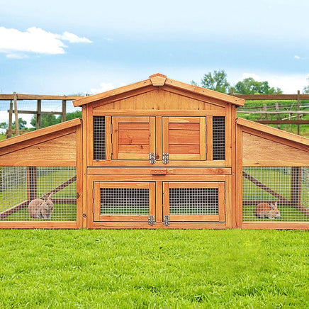 Chicken Coop Rabbit Hutch 169cm x 52cm x 72cm Large Chicken Coop Wooden House Run Cage Pet Care Kings Warehouse 