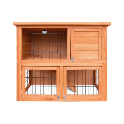 Chicken Coop Rabbit Hutch 88cm x 40cm x 76cm Large Chicken Coop House Run Wooden Cage Outdoor Pet Care Kings Warehouse 
