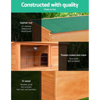 Chicken Coop Rabbit Hutch 88cm x 40cm x 76cm Large Chicken Coop House Run Wooden Cage Outdoor Pet Care Kings Warehouse 