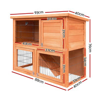 Chicken Coop Rabbit Hutch 88cm x 40cm x 76cm Large Chicken Coop House Run Wooden Cage Outdoor Pet Care Kings Warehouse 