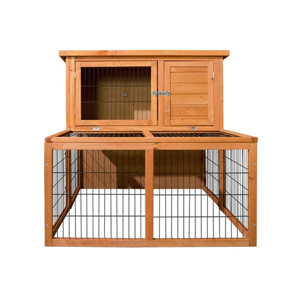 Chicken Coop Rabbit Hutch 96cm x 96cm x 100cm Large Chicken Coop Run Wooden Cage Outdoor House Pet Care Kings Warehouse 