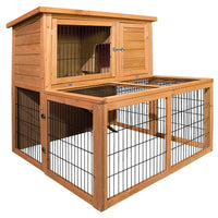 Chicken Coop Rabbit Hutch 96cm x 96cm x 100cm Large Chicken Coop Run Wooden Cage Outdoor House Pet Care Kings Warehouse 