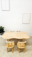 Child hardwood cloud table with 4 chairs Baby & Kids Kings Warehouse 