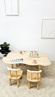 Child hardwood cloud table with 4 chairs Baby & Kids Kings Warehouse 