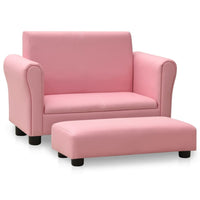Children Sofa with Stool Pink Faux Leather Kings Warehouse 