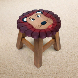 Children's Chair Stool Wooden Lion Theme Kings Warehouse