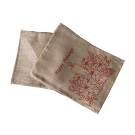 Christmas Jute Woven Taupe Table Runner 33 x 180cm Happy Holidays Home & Garden Kings Warehouse 
