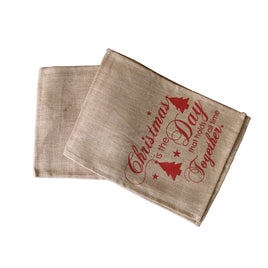 Christmas Jute Woven Taupe Table Runner 33 x 180cm Joyful Home & Garden Kings Warehouse 