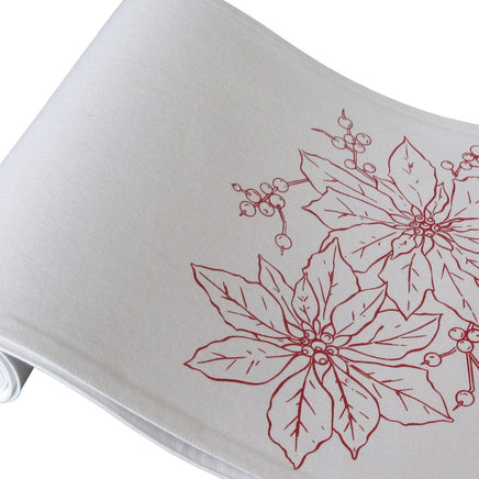 Christmas Print White Table Runner 33 x 180cm Reindeers Home & Garden Kings Warehouse 