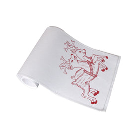 Christmas Print White Table Runner 33 x 180cm Reindeers Home & Garden Kings Warehouse 