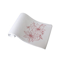 Christmas Print White Table Runner 33 x 180cm Two Poinsettia Home & Garden Kings Warehouse 