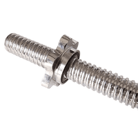 Chrome Tricep Bar Barbell Heavy Duty with Spinlock Collars Sports & Fitness Kings Warehouse 
