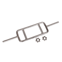 Chrome Tricep Bar Barbell Heavy Duty with Spinlock Collars Sports & Fitness Kings Warehouse 
