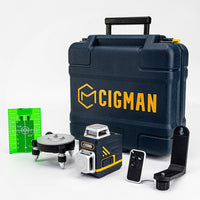 CIGMAN CM720 Laser Level Self Leveling 2 x 360° Green Cross Line Rechargeable Tools Kings Warehouse 