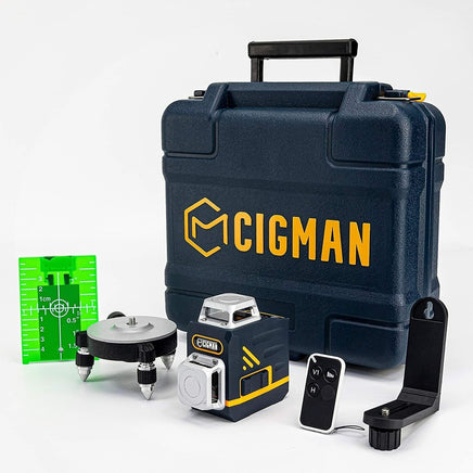 CIGMAN CM720 Laser Level Self Leveling 2 x 360° Green Cross Line Rechargeable Tools Kings Warehouse 