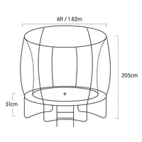 Classic 6ft Outdoor Round Orange Trampoline Safety Enclosure And Basketball Hoop Set Sports & Fitness Kings Warehouse 