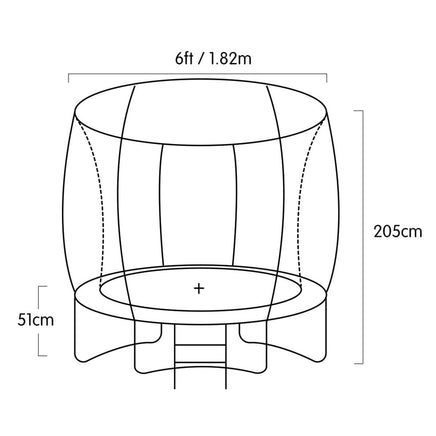 Classic 6ft Outdoor Round Orange Trampoline Safety Enclosure And Basketball Hoop Set Sports & Fitness Kings Warehouse 
