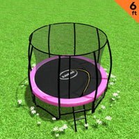 Classic 6ft Outdoor Round Trampoline Safety Enclosure - Pink Sports & Fitness Kings Warehouse 