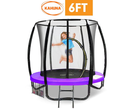 Classic 6ft Trampoline Round Outdoor Free Safety Net Spring Pad Cover Mat Purple Kings Warehouse 