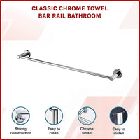 Classic Chrome Towel Bar Rail Bathroom Home & Garden Kings Warehouse 